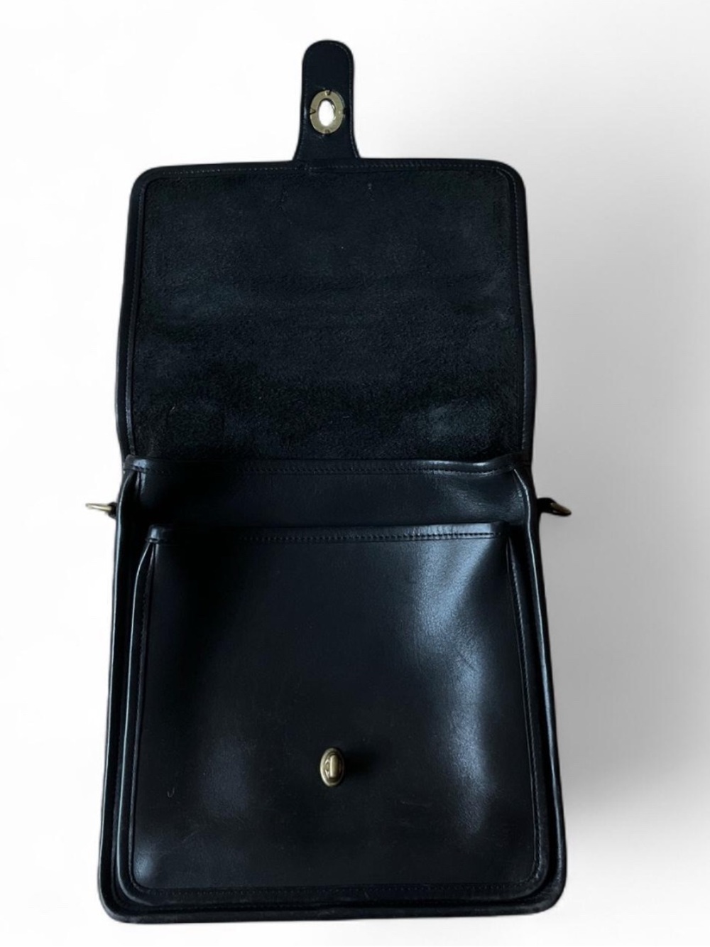 Vintage Coach 5130 Station Bag Black Leather Crossbody Bag With Removable Strap - Picture 2 of 4